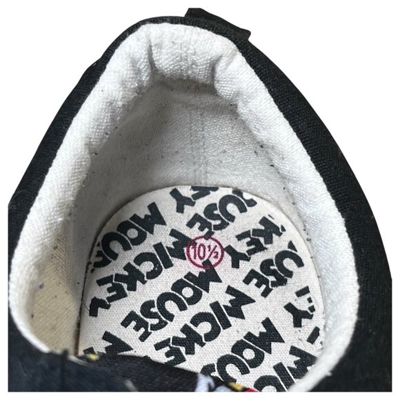 Disney Mickey Mouse tennis shoes black canvas lace up Ground up Size M 10.5 L 12 - Picture 13 of 13